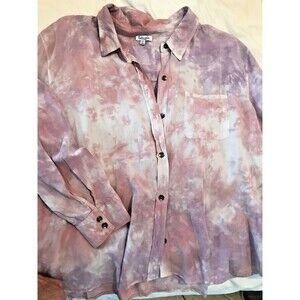 SPLENDID Peach Ivory Lavender Ombre Button Shirt size XL NEW with tags